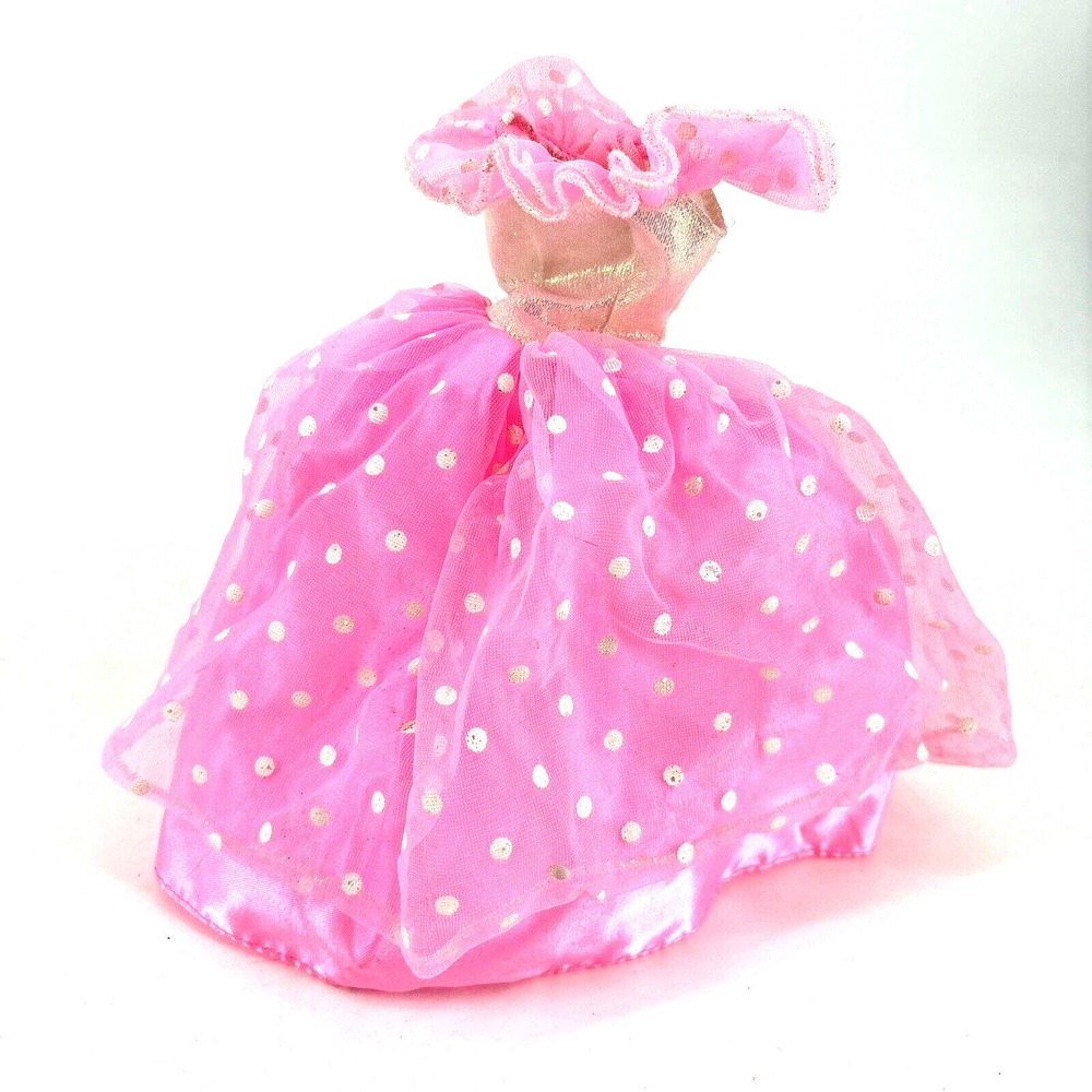 Vintage 1996 Barbie Starlight Splendor Pink Polka Dot Dress Gown